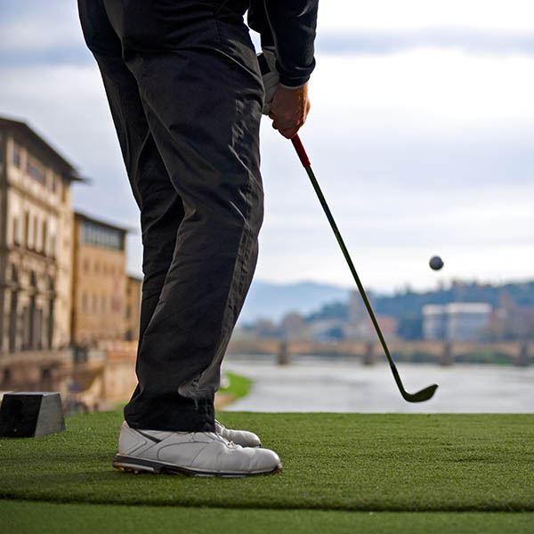 Playing Golf In Center Of Florence, Italy