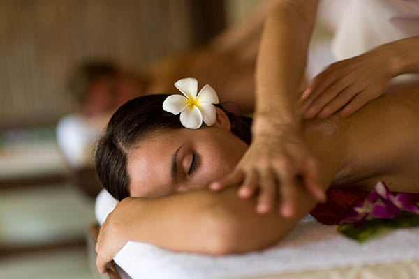 Couple receiving a massage