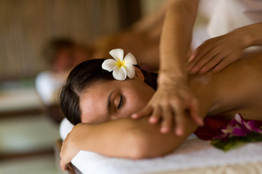 Couple receiving a massage