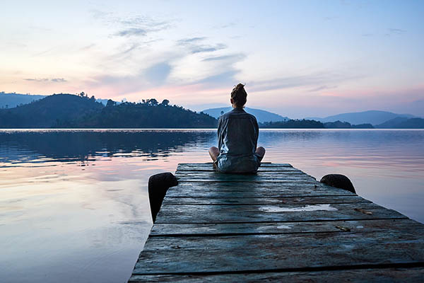 Yoga on Lake Bunyonyi, Uganda