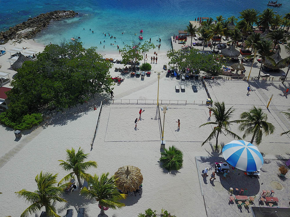 Beach tennis tournament on the island of Curacao