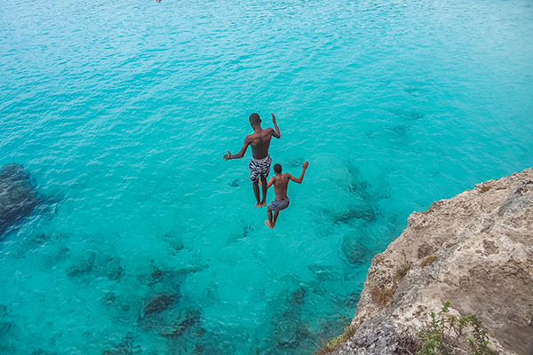 Cliff jumpers Views around the small Caribbean island of Curacao