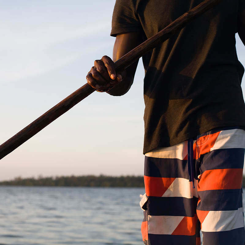 Canoeing in mangroves in Malindi, Kenya