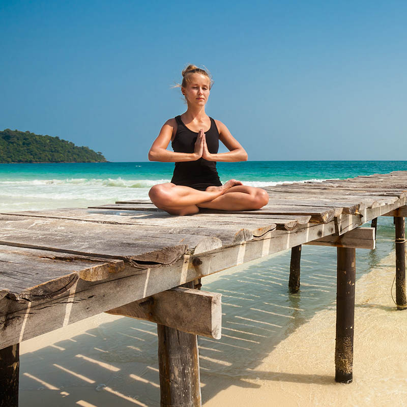 Yoga practice on the jetty on Koh Rong Is