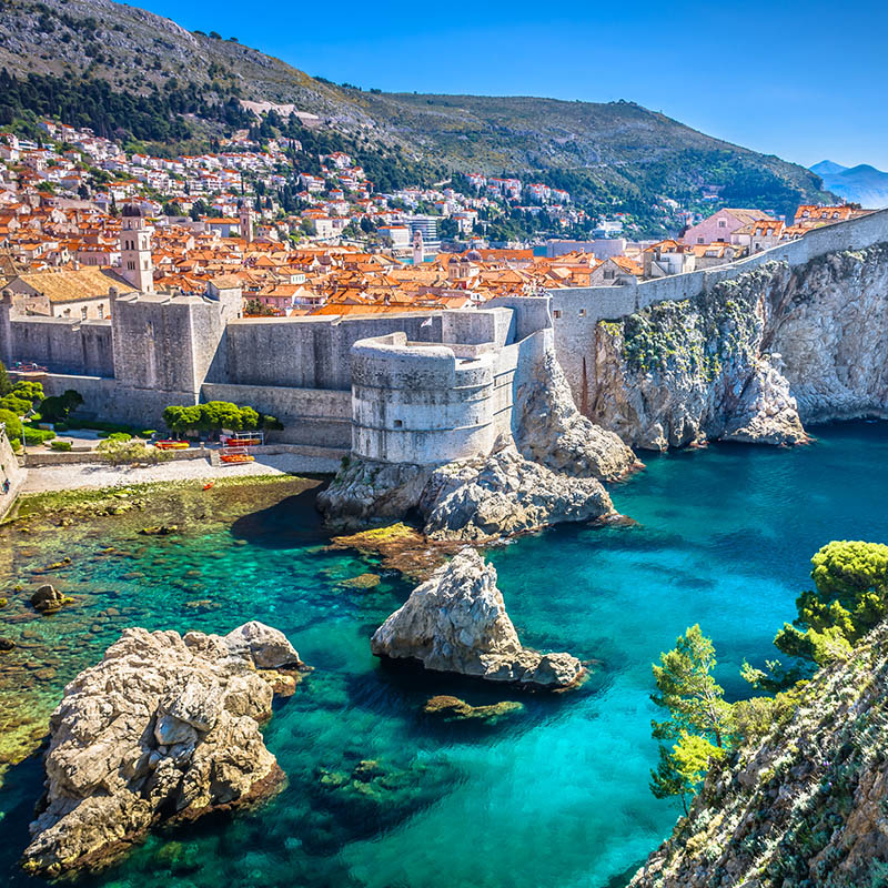 Aerial view of Dubrovnik old town, Croatia