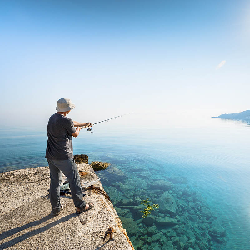 Shore fishing on the Mediterranean