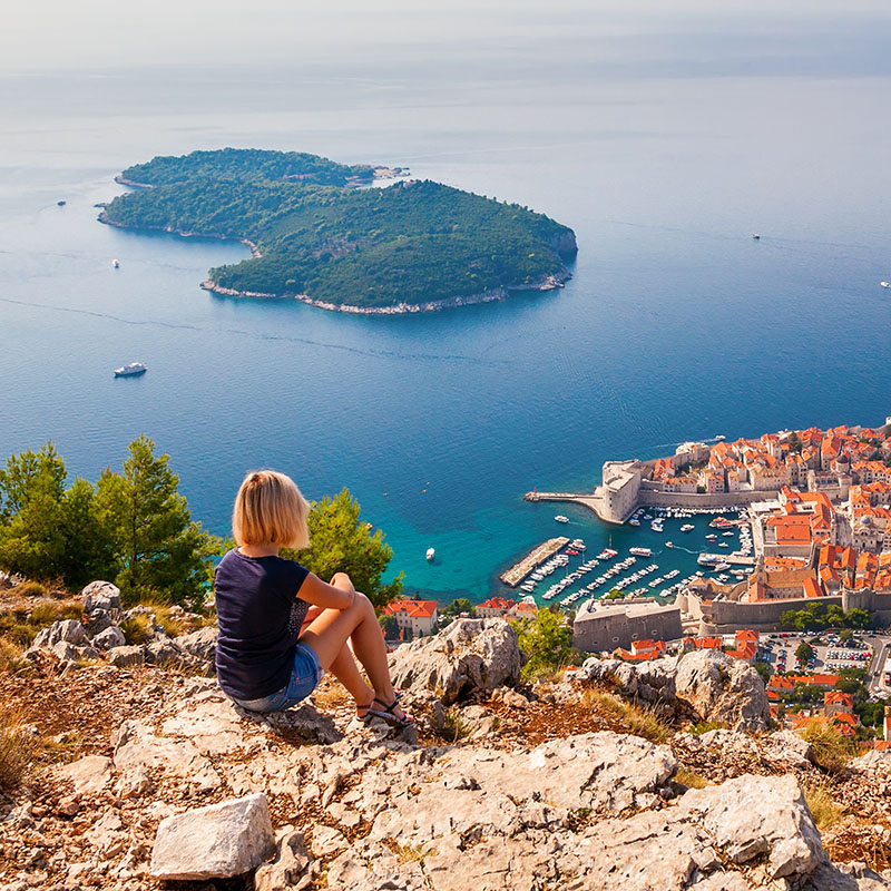 Aerial view of Dubrovnik old town, Croatia