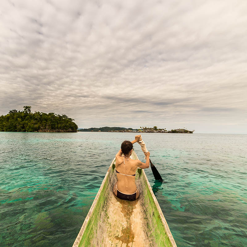 kayaking in the remote Togean Islands, Central Sulawesi