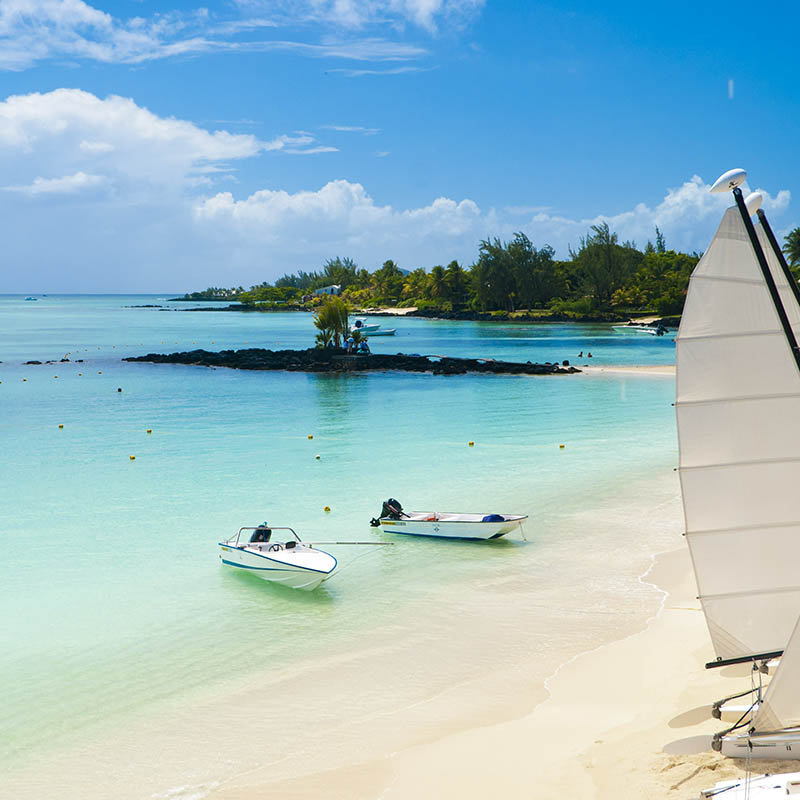 Sailing boats on Mauritius