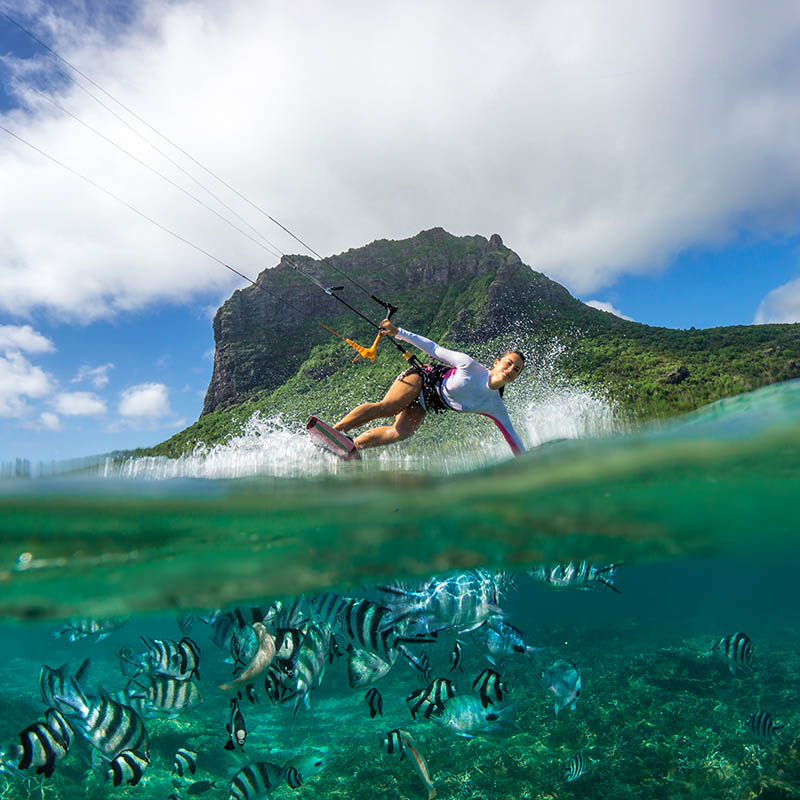 Kite Surfing off Mauritius