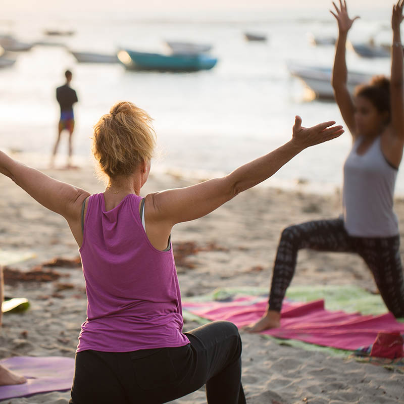 Yoga practice on Mauritius