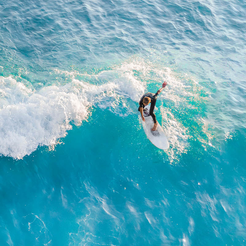 Surfing in the Seychelles