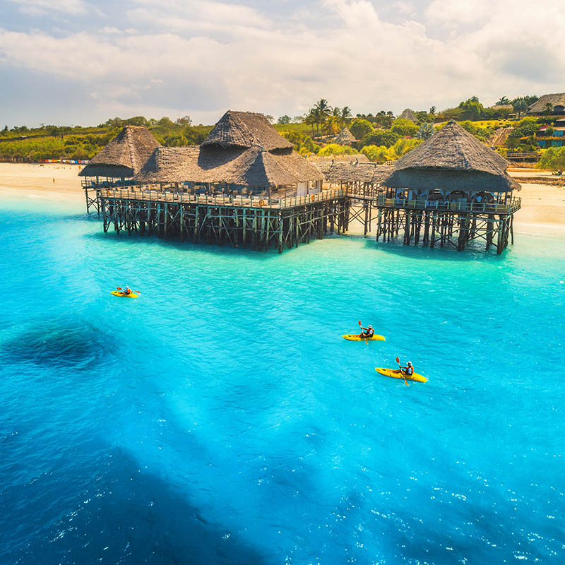 Kayaking off Zanzibar