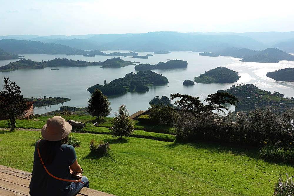 Lake Bunyonyi from Arcadia cottages, Uganda