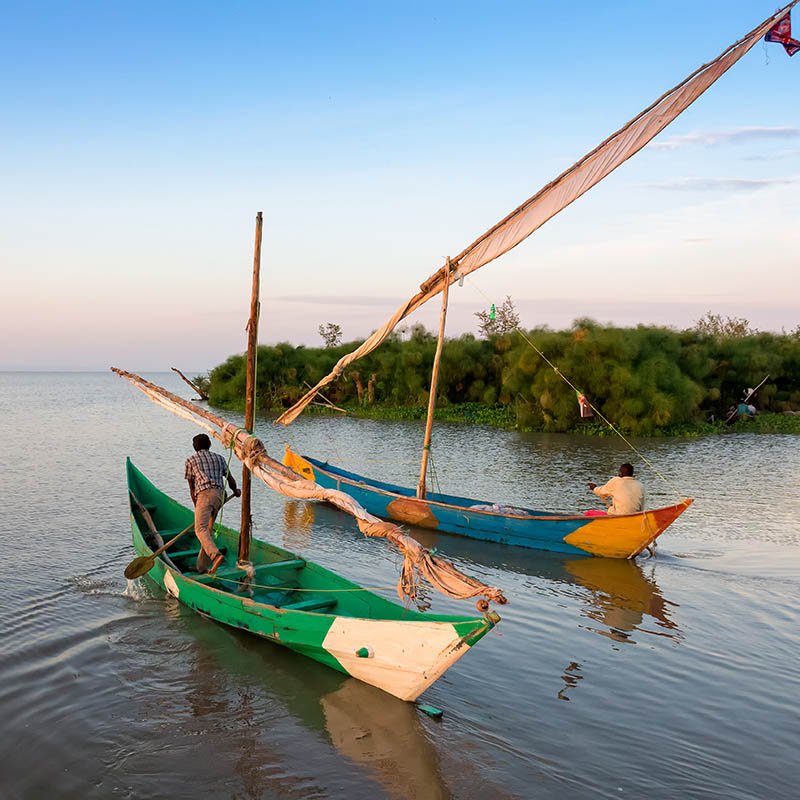 Fishermen on Lake Victoria, Uganda