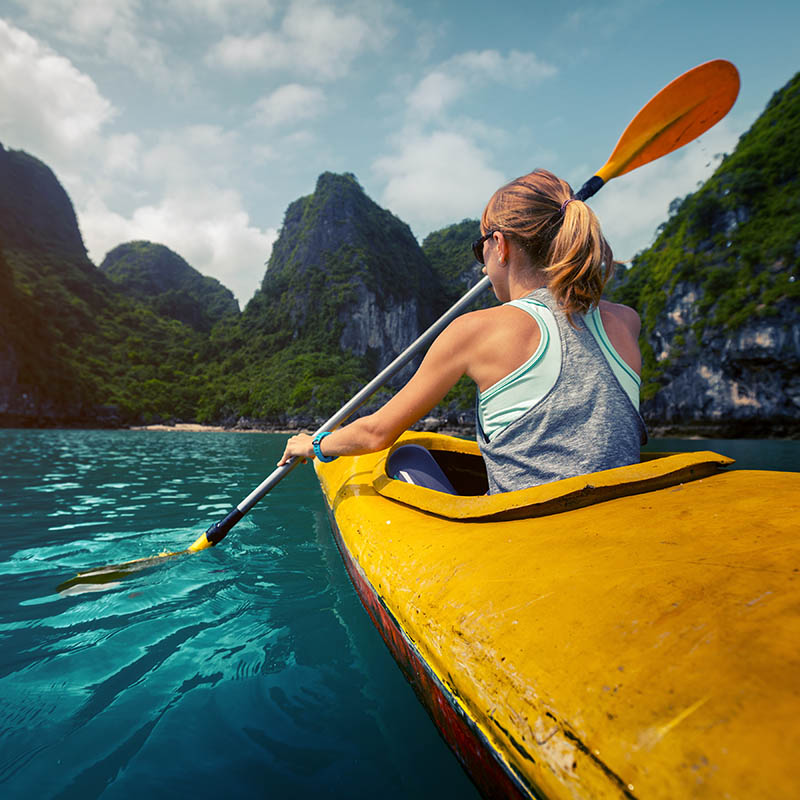 Kayaking in Ha Long Bay, Vietnam