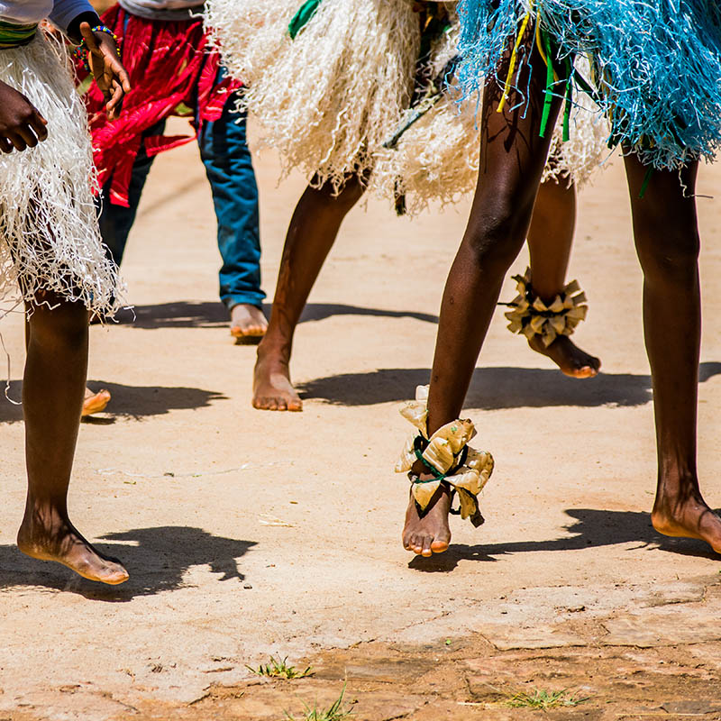 African girls dancing