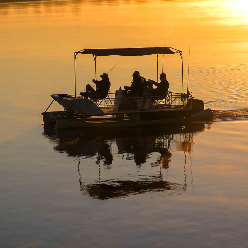 Fishing on the Zambezi at sunset