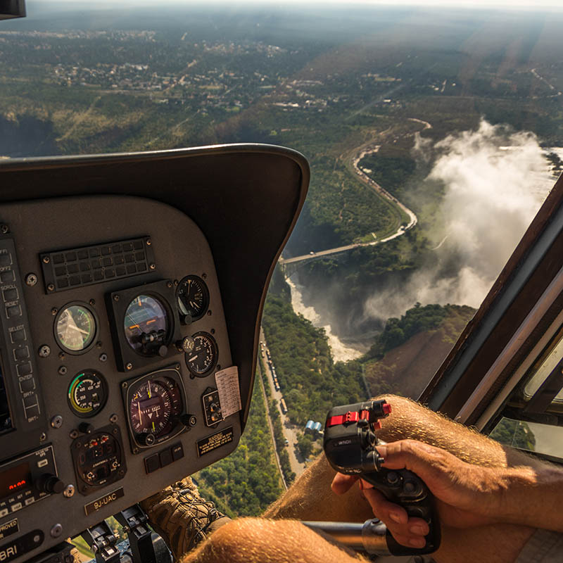 Helicopter flights over the Zambezi River and Victoria Falls