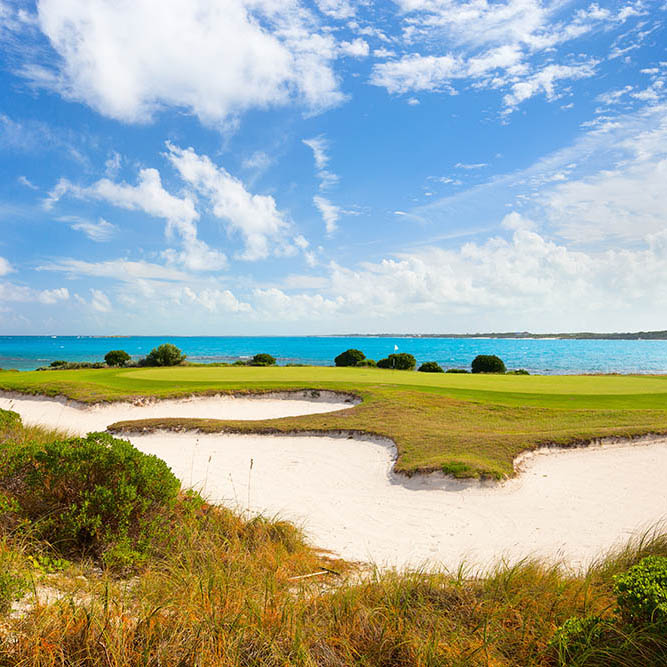 Coastal golf course in the Bahamas