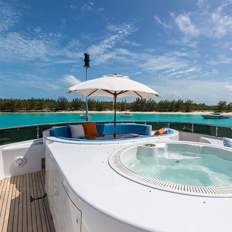 A luxury yacht in the Bahamas