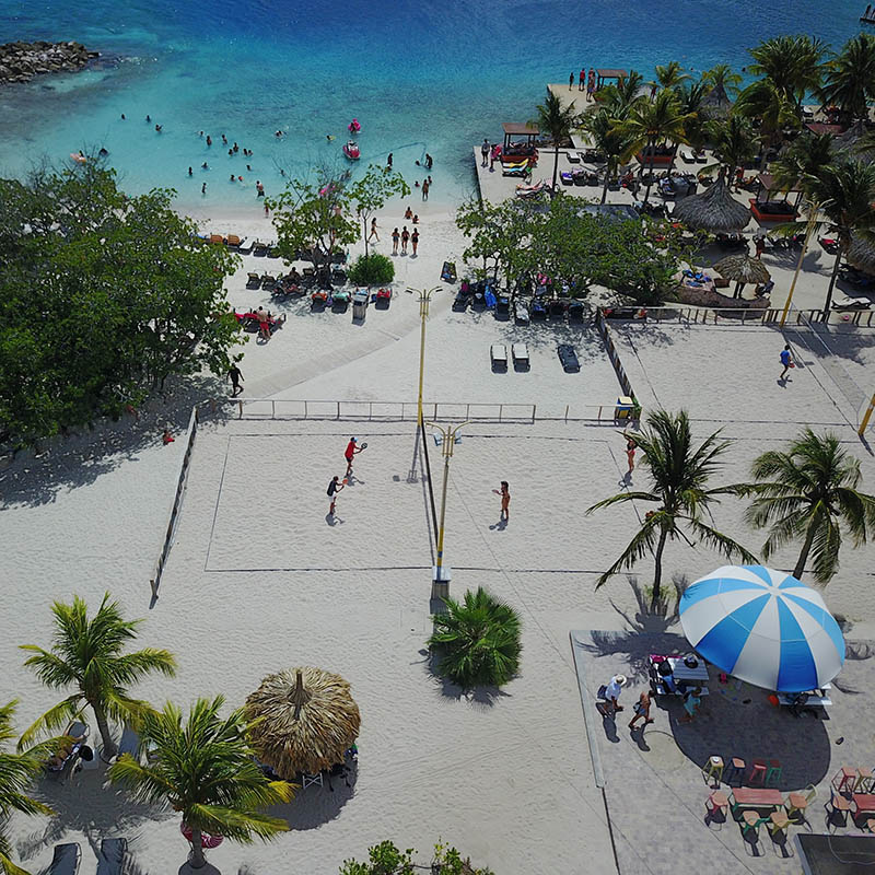 Beach tennis tournament on the island of Curacao