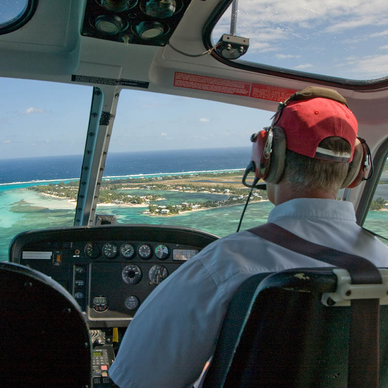 Scenic helicopter flight in the Cayman Islands