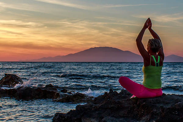 Yoga & fitness session on a Greek island