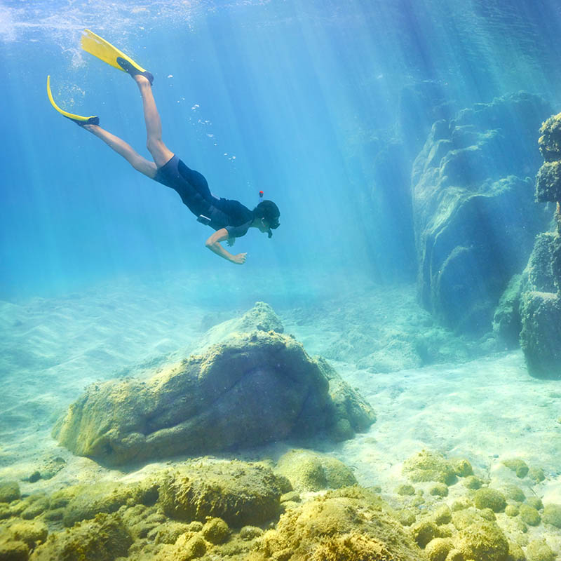 Snorkelling at Costa Paradiso, Sardinia