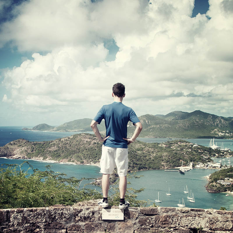 Falmouth Bay, seen from Shirley Heights, Antigua