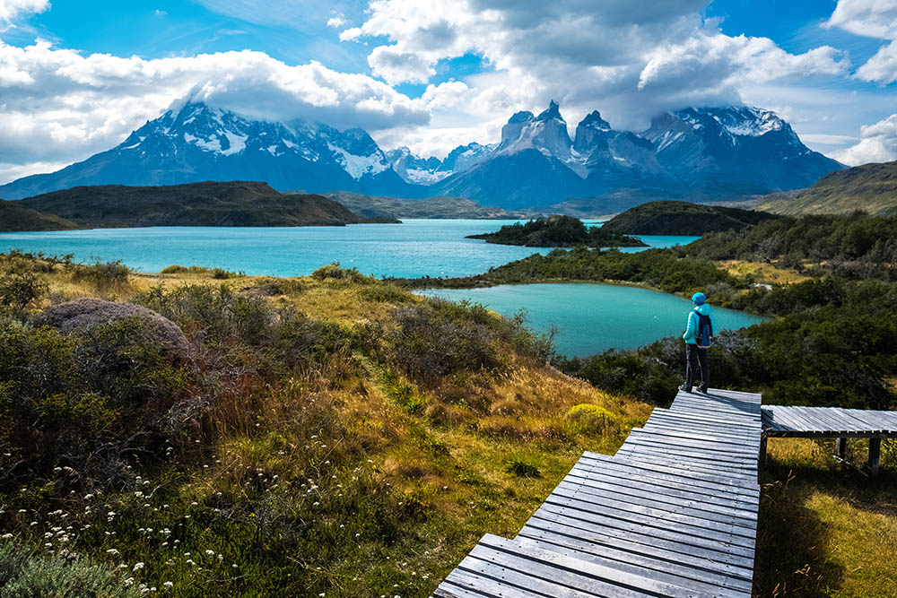 Hiking in Torres del Paine National Park, Patagonia, Chile