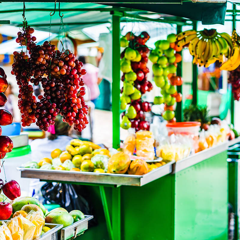 Market in the village of Jardin, Colombia