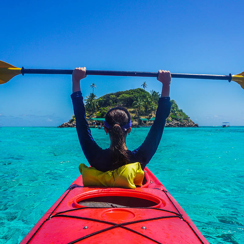 Kayaking at Crab Cay, Providence Island, Colombia