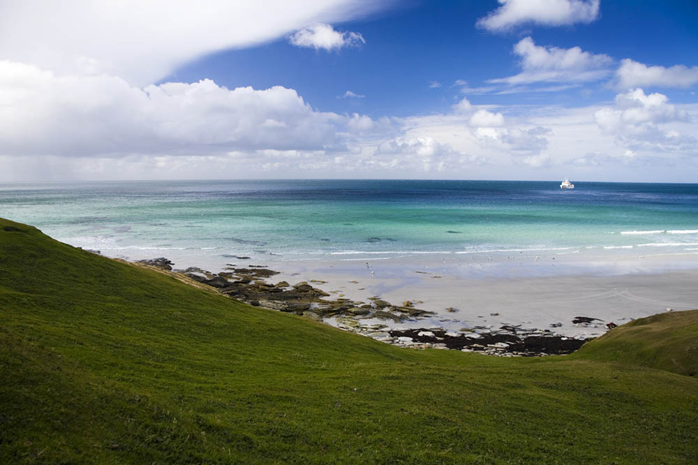 A beach in the Falkland Islands