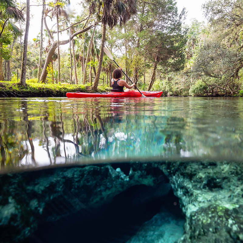 Kayaking on the Chassahowitzka River, Florida,