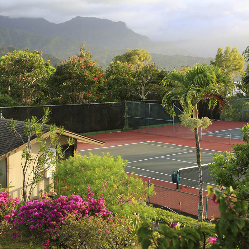 Tennis court on Kauai, Hawaii