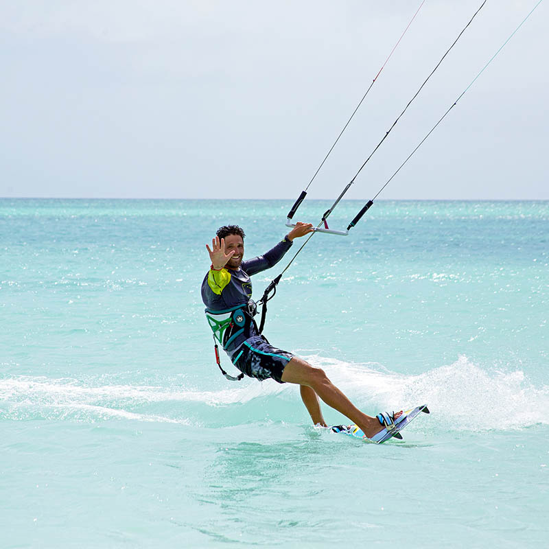 Kite surfer in the Caribbean