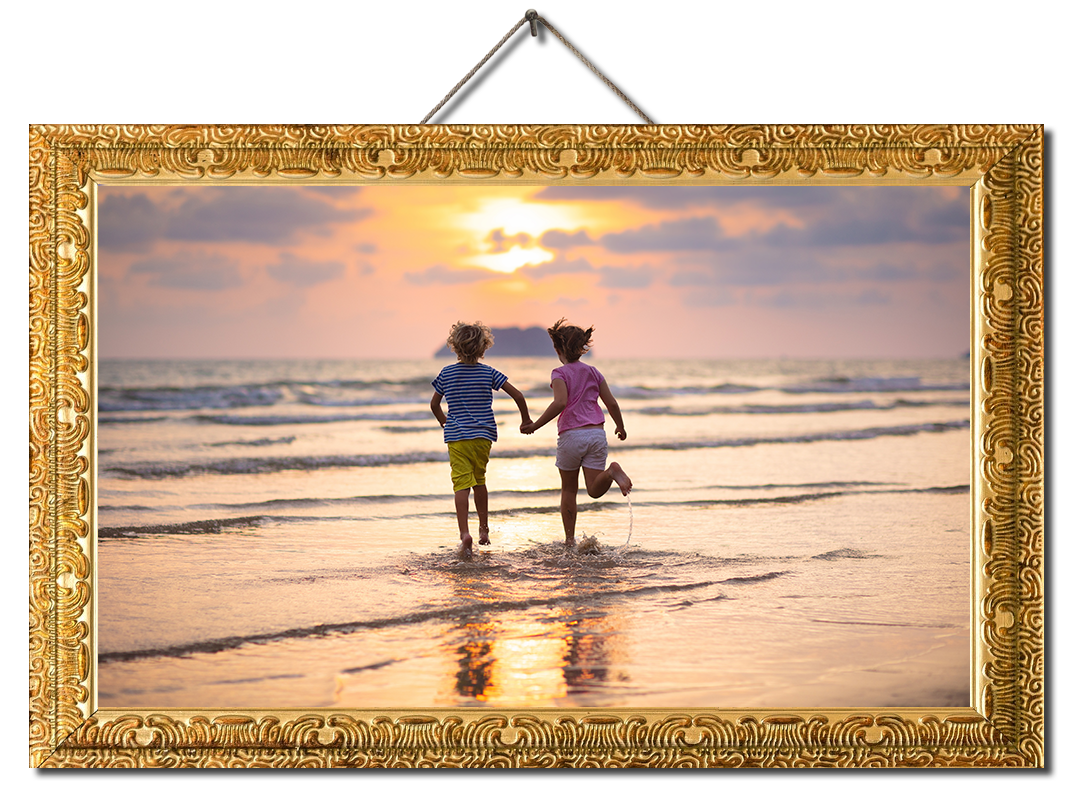 Little boy and girl running on exotic island during summer holiday