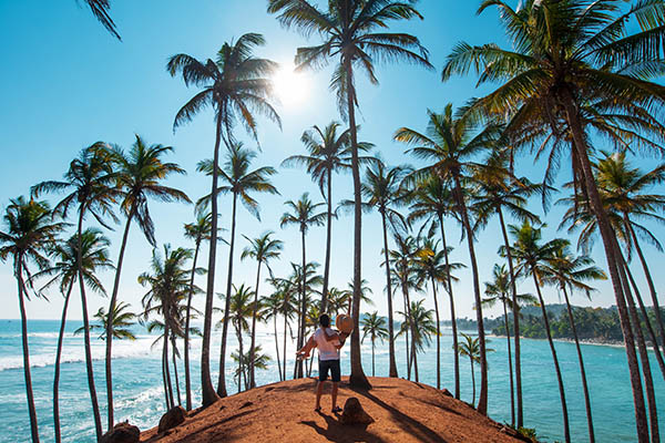 Couple at Coconut tree hill in Mirissa, Sri Lanka