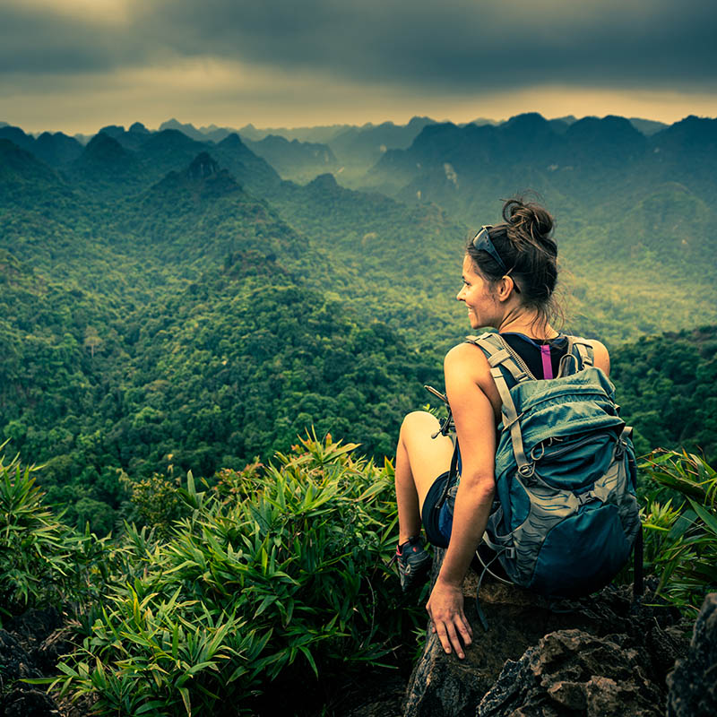 View from Ngu Lam peak in Kim Giao forest, Cat Ba National Park, Vietnam