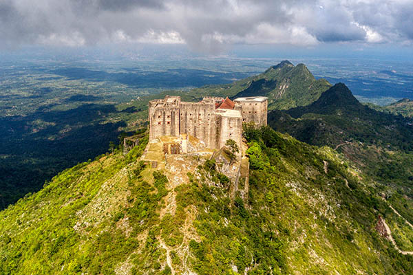 Distant view of Haiti's Citadelle Laferrière