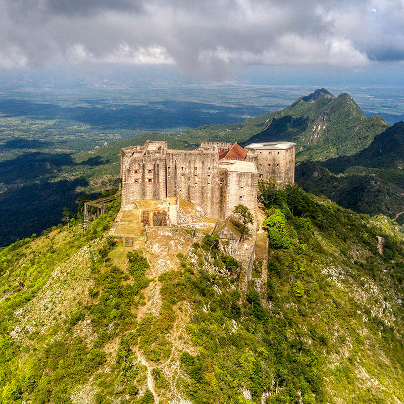 Distant view of Haiti's Citadelle Laferrière