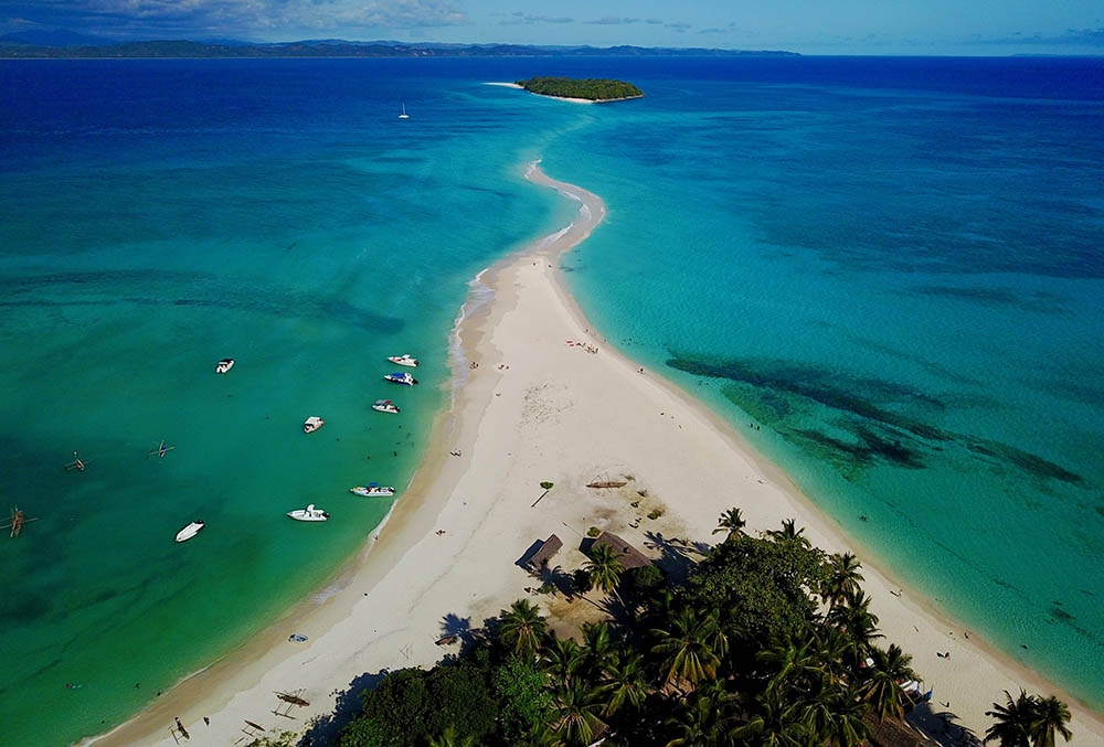 Aerial view of Nosy Iranja, Madagascar