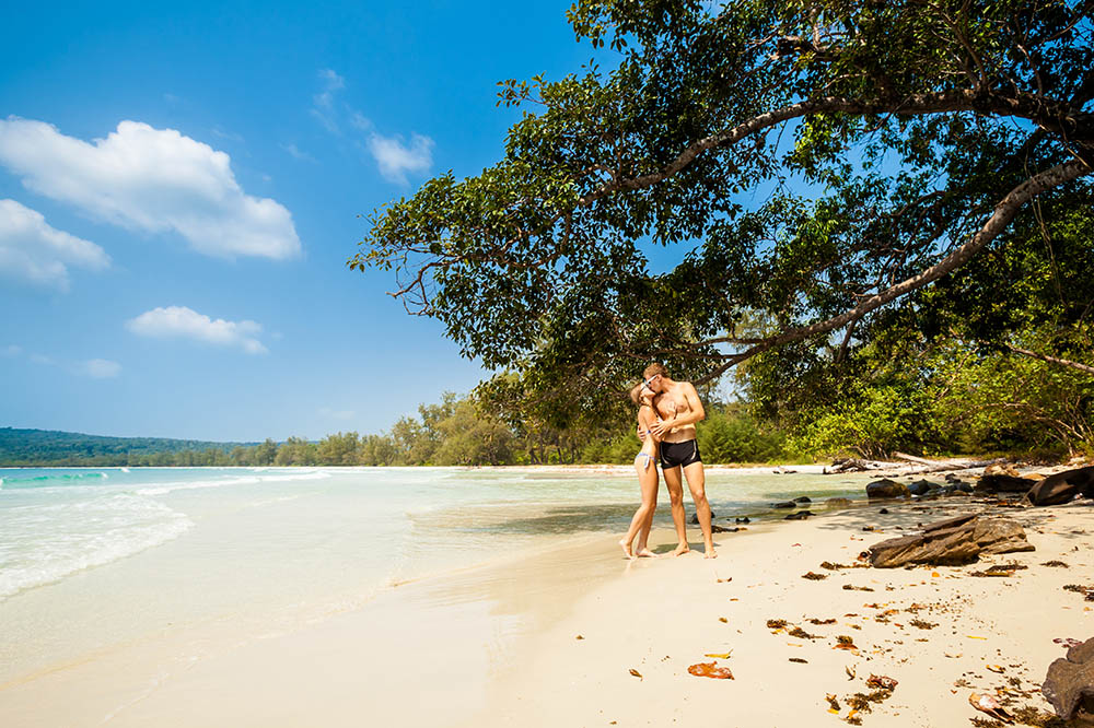 Young couple on Koh Rong Island, Cambodia