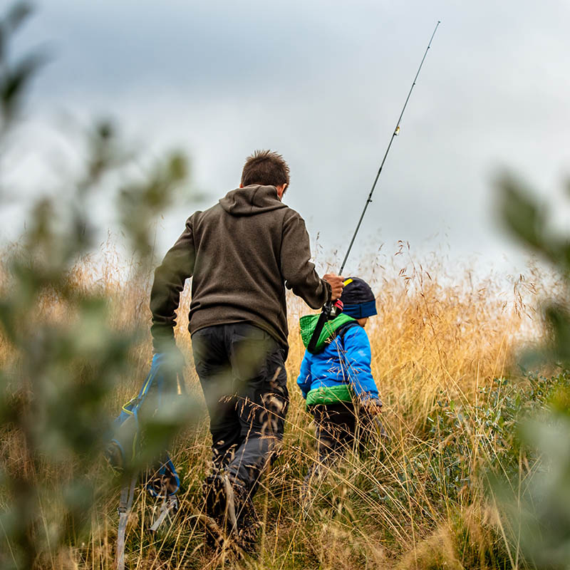 Father & son going fishing