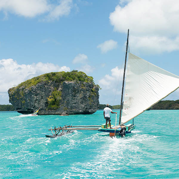 Sailing in Upi Bay off the Isle of Pines, New Caledonia