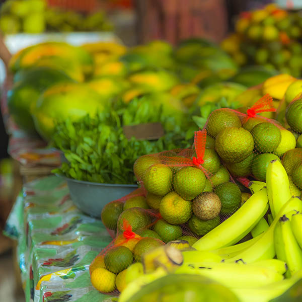 Fruit stall in a food market on the island of Antigua in the Caribbean