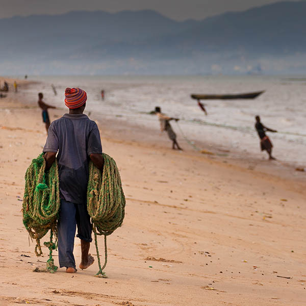 The beaches of Yongoro in front of Freetown, Sierra Leone, West Africa