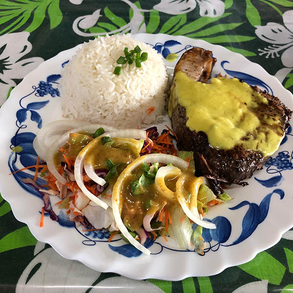 Tahitian food on Maupiti Island, French Polynesia