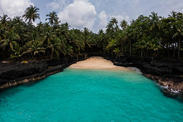 Drone View São Tomé & Príncipe Praia Bateria